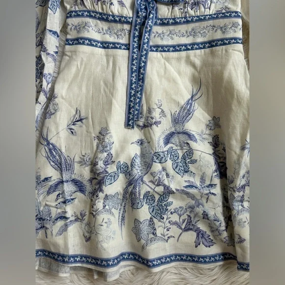 Caroline Constas Ivory and Blue Floral Mini Dress - Picture 13 of 16